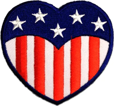 Produktbild von Usa Herz America Flagge Fahne - Aufnäher, Bügelbild, Aufbügler, Applikationen, Patches, Flicken, Zum Aufbügeln, Größe: 7,0 x 7,0 cm