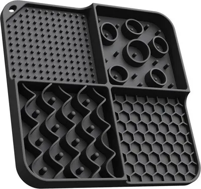 Produktbild von Famanu Fressmatte für Hunde mit Saugnäpfen, spülmaschinenfest, schwarz