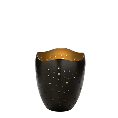 Produktbild von Fink ELIAS, Windlicht, Aluminium, gehämmert, grau, H. 19 cm, D. 17 cm Höhe: 19.00 cm Durchmesser: 16.50 cm 147017