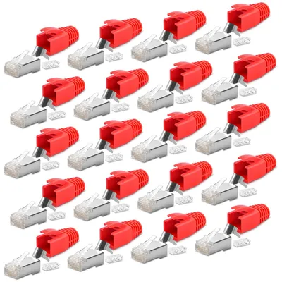 Produktbild von Netzwerk Stecker CAT7 CAT6A RJ45 LAN 20x Netzwerkstecker vergoldet Crimpstecker