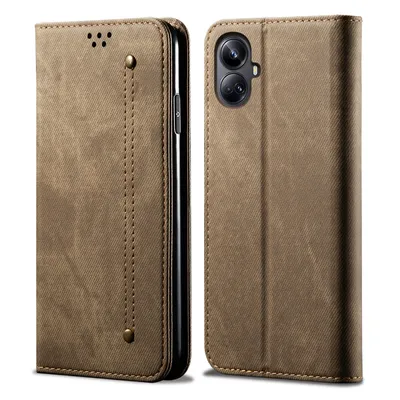 Obrázek produktu pro Pouzdro pro Realme 10 Pro+, Kožené Peněženkové Pouzdro s Magnetickým Uzavíráním a Stojánkem Khaki