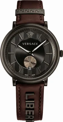 Zdjęcie produktu dla Versace VBQ040017 V-Circle The Manifesto Edition czarny brązowy zegarek męski NOWOŚĆ