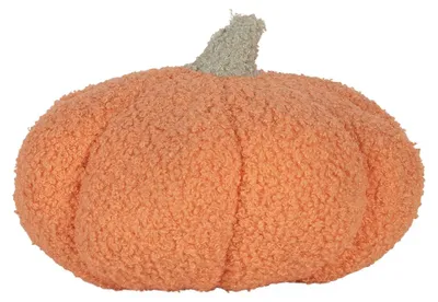 Imagen del producto de Calabaza decorativa Clayre & Eef, diámetro 30 cm, altura 18 cm, color naranja, material: poliéster