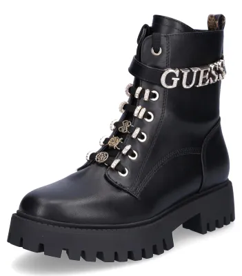 Image de Guess - Bottines à lacets pour femmes, modèle Ficki, couleur noire