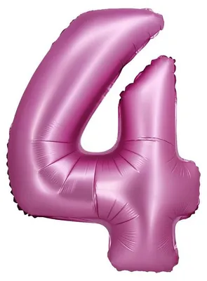 Produktbild von XL Folienballon pink matt Zahl 4
