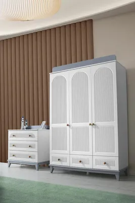 Produktbild von Modern Komplett Jugendzimmer Kinderzimmer Set Kleiderschrank Kommode 2tlg Neu