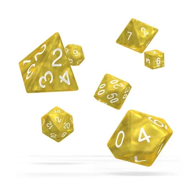 Zdjęcie produktu dla Oakie Doakie Dice RPG Set Marble - żółty, 7 elementów