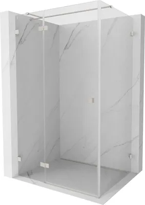 Image de Mexen Lunar T cabine de douche pivotante gauche 115 x 100 cm, transparent, nickel brossé - 834T-115-100-97-00-L