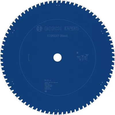 Produktbild von EXPERT Steel Kreissägeblatt, 355x2,6/2,2x25,4 mm, Z80