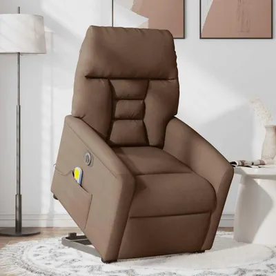 Produktbild von vidaXL Elektrischer Massagesessel mit Aufstehhilfe Braun Stoff