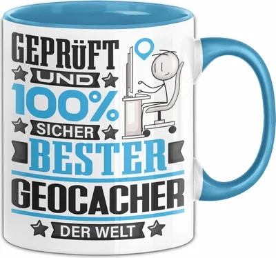 Produktbild von Geocacher Geschenk Lustiger Spruch für Geocacher Geschenkidee Bester Geocacher Der Welt (Blau)