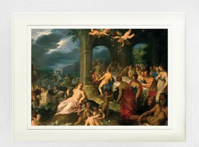 Zdjęcie produktu dla Johannes Rottenhammer Oprawiony obraz z delikatnym passe-partout | Obrazy ścienne | W ramie obrazu - Zaślubiny Neptuna i Amfitryty, 1600 (30 x 40 cm)