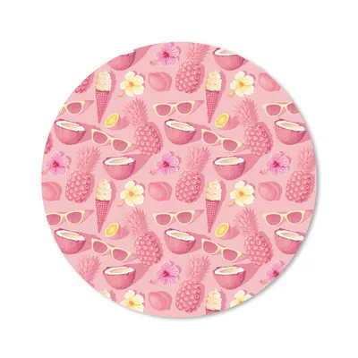 Produktbild von MuchoWow® Mauspad Mousepad Sommer - Rosa - Muster 50x50 cm - Mousepads - Maus Mat - Pad - Mausunterlage - Vinyl