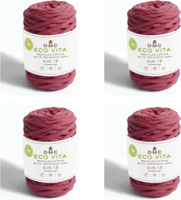 Immagine prodotto di 4x Filo di cotone riciclato DMC Eco Vita-12 (4 mm), composto per l'80% da cotone e per il 20% da poliestere. (Colore 61)