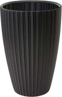 Image de Elégant pot de fleurs 40 x 58 cm pour le jardin, le balcon ou l'intérieur - Noir