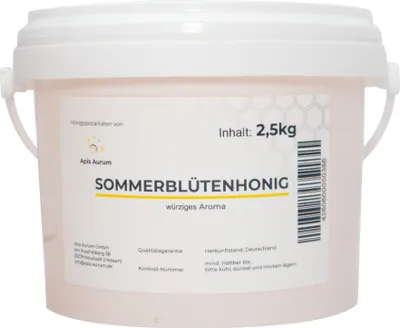 Produktbild von Deutscher Sommerblütenhonig - 2,5kg - Honig aus den Blüten des hessischen Sommers