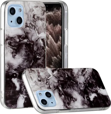 Produktbild von CLM-Tech Hülle kompatibel mit Apple iPhone 13 - TPU Silikon-Hülle Case Schutzhülle Handyhülle - Marmor, schwarz weiß mehrfarbig