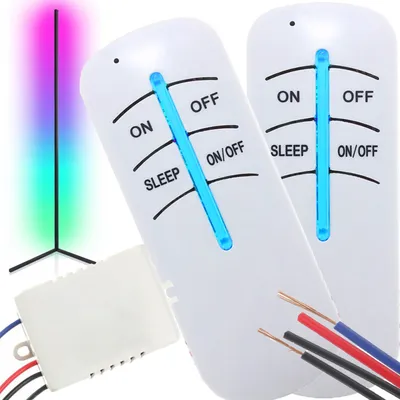 Produktbild von Funk-Schalter Set mit Fernbedienung Kabellos Wandschalter Funkschalter 2 Funk Lichtschalter 12V 30M 1000W Funk-Schalter Licht Funk Wandschalter Retoo