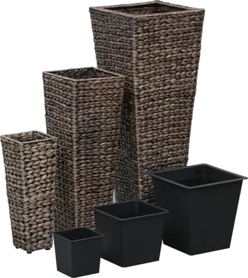 Produktbild von vidaXL Blumenkübel 3 Stk. Wasserhyazinthe Dunkelbraun