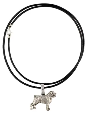 Image de Rottweiler - Collier pour chien, pendentif argenté pour les amoureux des chiens, bijou raffiné signé Art-Dog