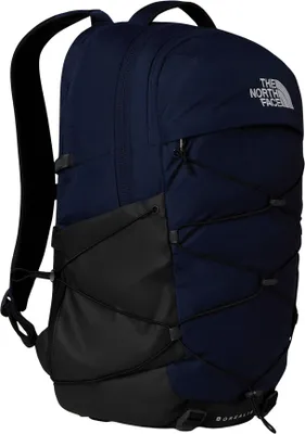 A navy blue and black backpack from The North Face.