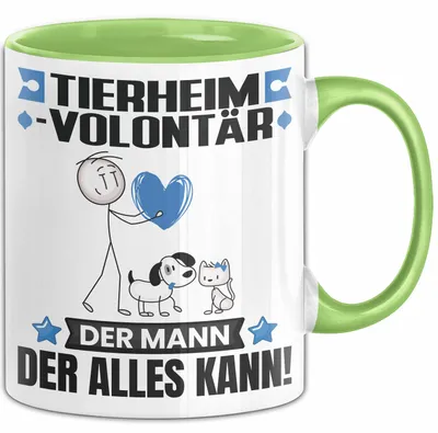 Produktbild von Tierheimvolontär Tasse Geschenk für Tierheimvolontär Der Mann Der Alles Kann Geschenkidee zum Geburtstag (Grün)