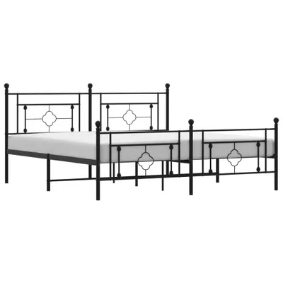Produktbild von vidaXL Bettgestell mit Kopf- und Fußteil Metall Schwarz 183x213 cm