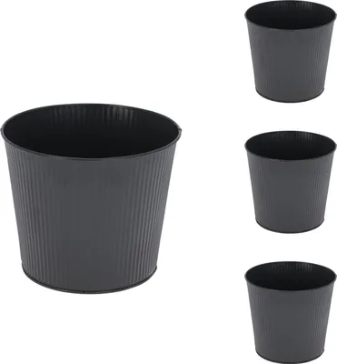 Produktbild von 4 Stk. Blumentopf Pflanzgefäß Balkontopf Pflanztopf verzinkt Ø17xH15cm