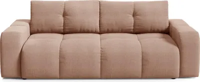 Produktbild von Sofa DUCA mit Schlaffunktion, Schlafsofa, Wohnzimmersofa, Couch, Soffa, Bettsofa, Jersey-Stoff – Orange CURIO 60