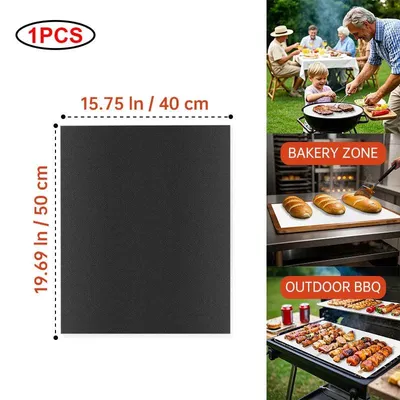 Produktbild von BBQ-Grillmatte, antihaftbeschichtet, wiederverwendbar, hitzebeständig, extra dicke Unterlage, Ofeneinlagen, Backmatten, leicht zu reinigen, für Küche, Outdoor, Grillwerkzeug.Version:40X50 cm 1 Stück