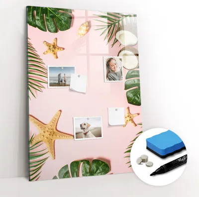 Produktbild von Magnetpinnwand Memoboard - Zubehörsatz - Schwarzer Marker + Schwamm + Magnete - 70 x 100 cm - Sommerrahmen
