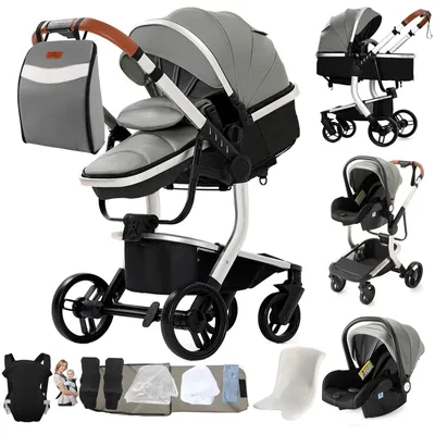 Immagine prodotto di Passeggino, design 3-in-1, sedile girevole, colore grigio (X518)