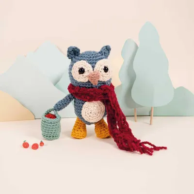 Obrázok produktu pre Súprava na háčkovanie "Sova v záhrade", DMC Amigurumi, 14x11 cm