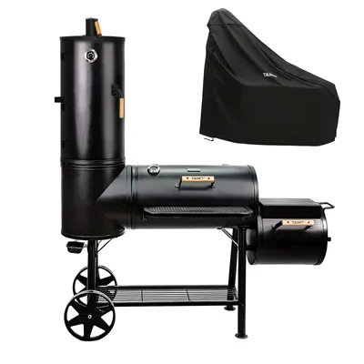 Produktbild von TAINO CHIEF 130kg Smoker Set Abdeckhaube Holzkohle-Grill Räucher-Ofen