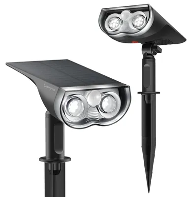 Solar-Außenleuchte mit Bewegungsmelder, 1000 lm, IP67, 2 St.