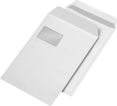 Image de Pochettes d'expédition MAILmedia C4 autocollantes avec fenêtre blanc 250 pochettes d'expédition