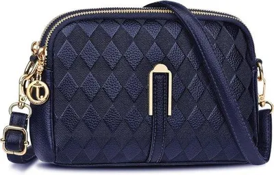Produktbild von Kleine Schultertasche Damen - weiches Leder, 2-in-1 Handtasche mit mehreren Taschen für Mobiltelefon