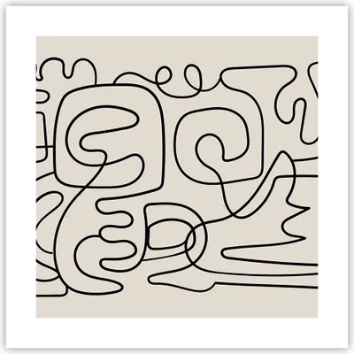 Produktbild von Poster - Poster ohne Rahmen - Linien Figuren Formen - 40x40 cm - Wand Bild - Wanddeko - Wandbilder - Kunstposter - Wandposter - Bilder - Kunstdruck - Wanddekoration - Wandbild - P2XAC40x40-5121