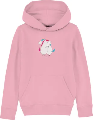 Produktbild von Mr. & Mrs. Panda Kinderpulli Einhörner Umarmen 12-14 Jahre (152/164) - Baumwolle Pink - Geschenk, Familie, Kapuzenpullover, Hoodie, Sweatshirt, Einhorn, Freundin, Liebe, BFF