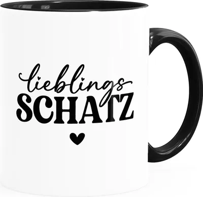 Produktbild von Kaffee-Tasse Liebe Liebeserklärung Geschenk Jahrestag Valentinstag Geburtstag Weihnachten Mann Frau Moonworks® Schatz weiß-innen-schwarz standard