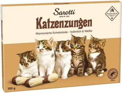 Produktbild von Sarotti Katzenzungen Vollmilch weiß-marmoriert 100g