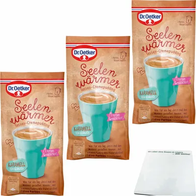 Produktbild von Dr. Oetker Seelenwärmer Karamell 3er Pack (3x58g Beutel) + usy Block