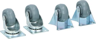 Produktbild von 4 x Möbelrollen Set 2 x Lenkrollen + 2 x Bockrollen Ø 40mm 30 kg