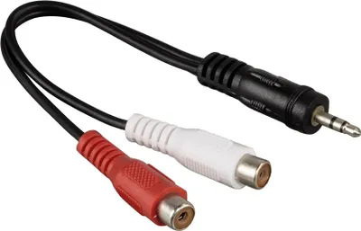 Produktbild von Hama 00122374, 2 x RCA, Männlich, 3.5mm, Weiblich, 0,1 m, Schwarz, Rot, Weiß