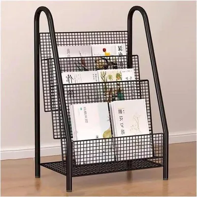 Productafbeelding van Tijdschriftenhouder - Boekenplank - Opslag Woonkamer - Verplaatsbaar Ontwerp - 41x30x73cm - Zwart