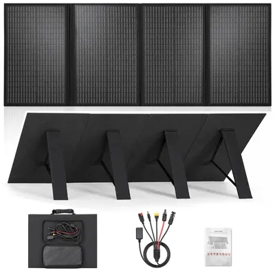 Produktbild von 400W Faltbares Solarpanel 36V Monokristallin, Tragbares Solarmodul für Powerstation, Wohnmobil, Camping, Caravan, Off-Grid mit 4-in-1 Kabel