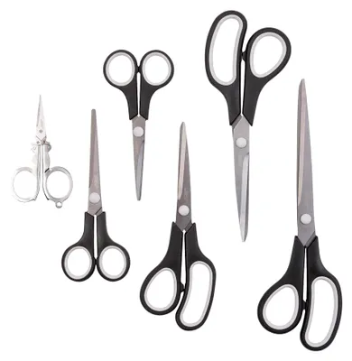 Produktbild von Scheren-Set: 6-teilig, Edelstahl mit Titanbeschichtung