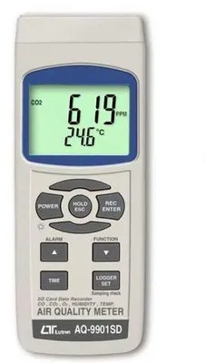 6-in-1 Luftqualitäts-Datenlogger, CO, CO2, O2, Feuchte, Temperatur
