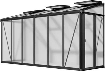 Obrázek produktu pro GFP skleník Flora 26 skleník ke zdi - hliník - 388x142 cm - 16 mm polykarbonátové desky