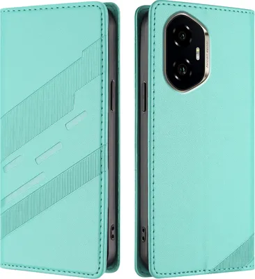 Image de Etui pour Honor 300, étui portefeuille en cuirPolyuréthaneavec fente pour cartes et fonction Türkis stand